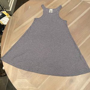 Free People Gray Ribbed Tank Dress, Sleeveless, XS